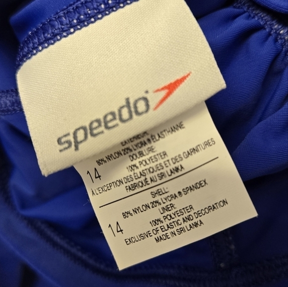 Speedo Shirred Racerback Tankini Swim Top Bora Bora Blue 14 - Picture 7 of 10